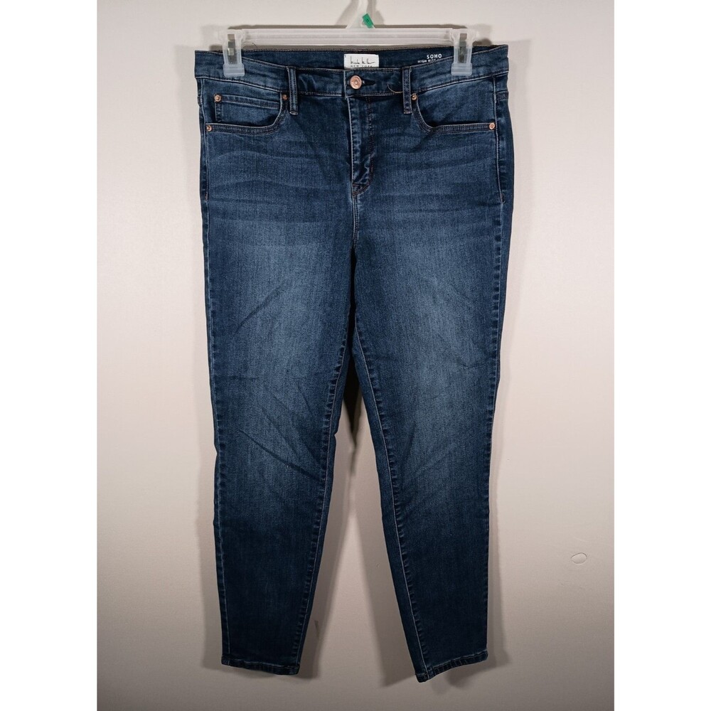 Nicole Miller Jeans Womens Size 12 Medium wash SOHO High Rise Skinny Stretch